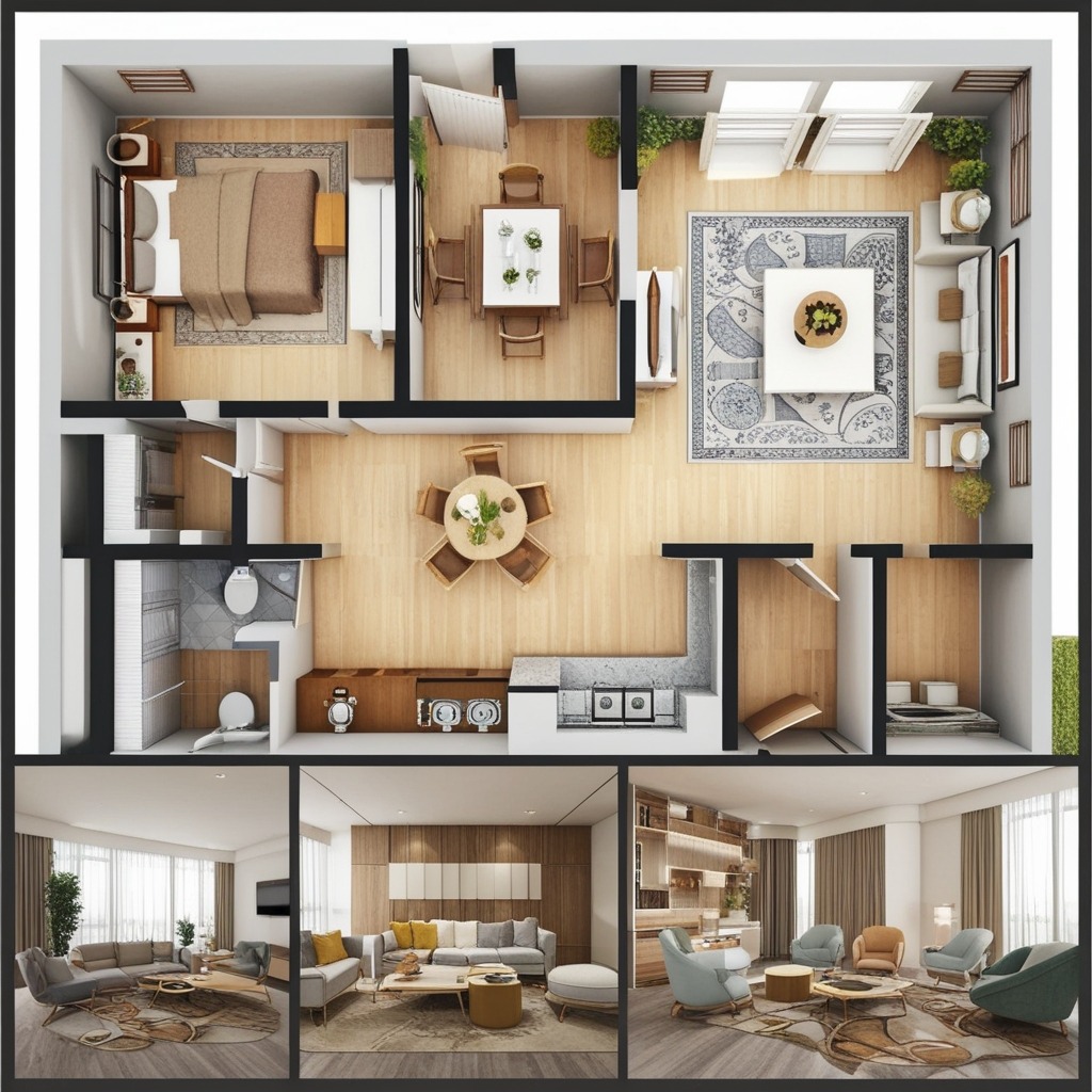 Best 3BHK Interior Design Ideas - Transform Your Home | Paintit.ai - 2