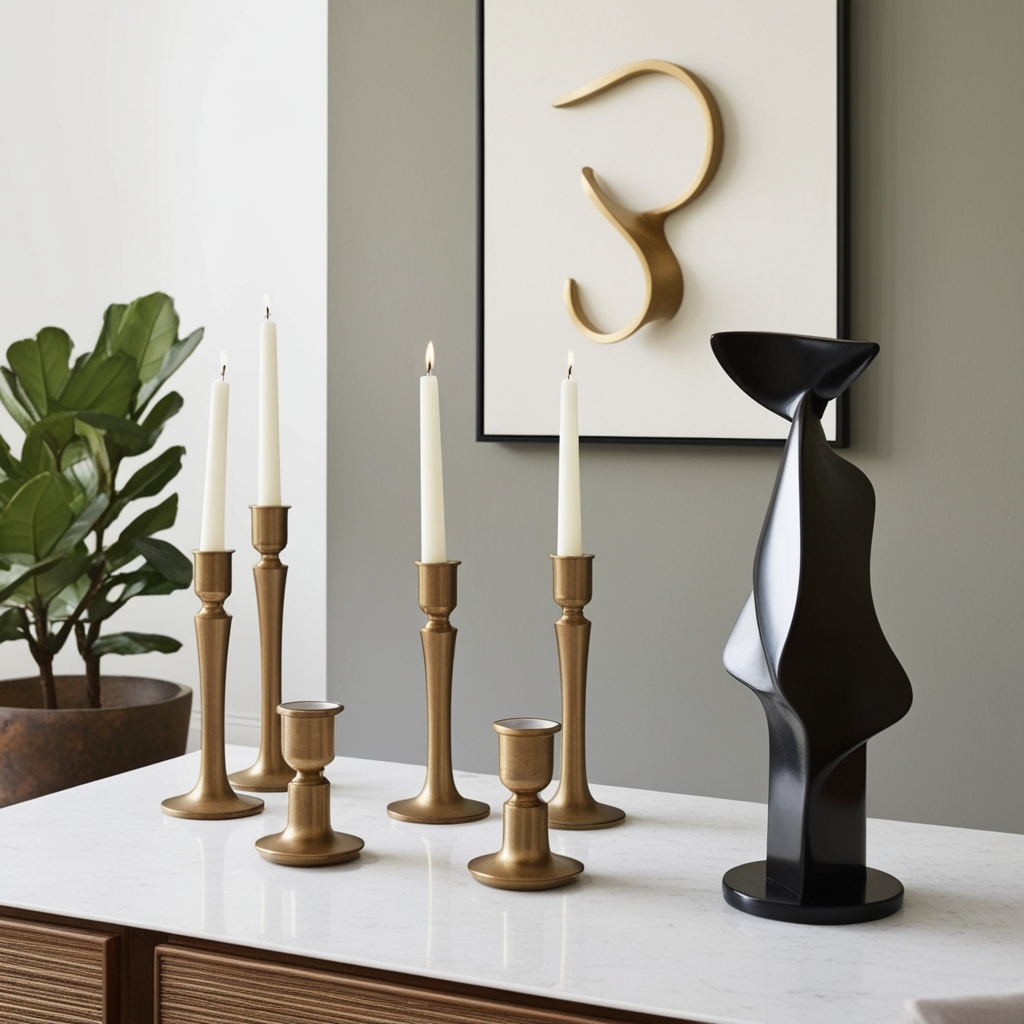 Modern interior with personalized moodboard and statement wall art
