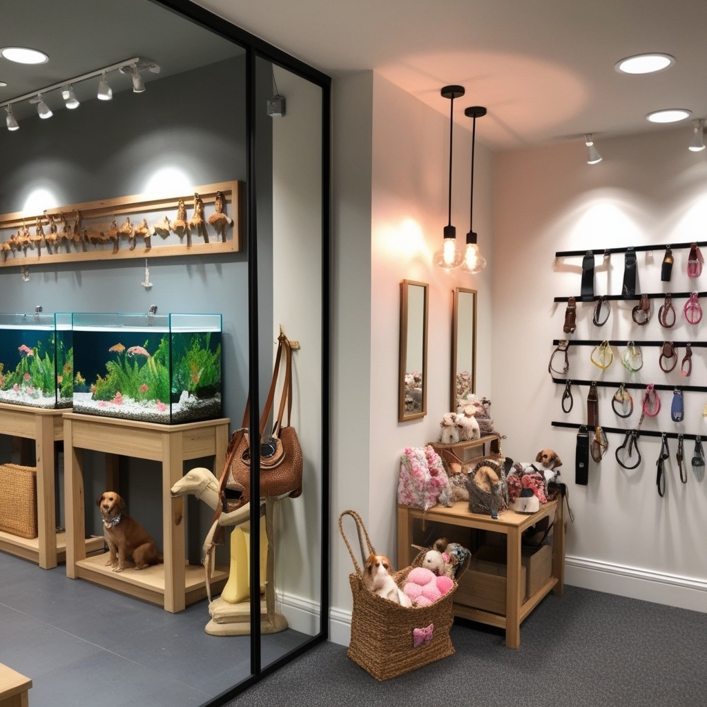 Pet Shop with lighting preview scene and LED lighting