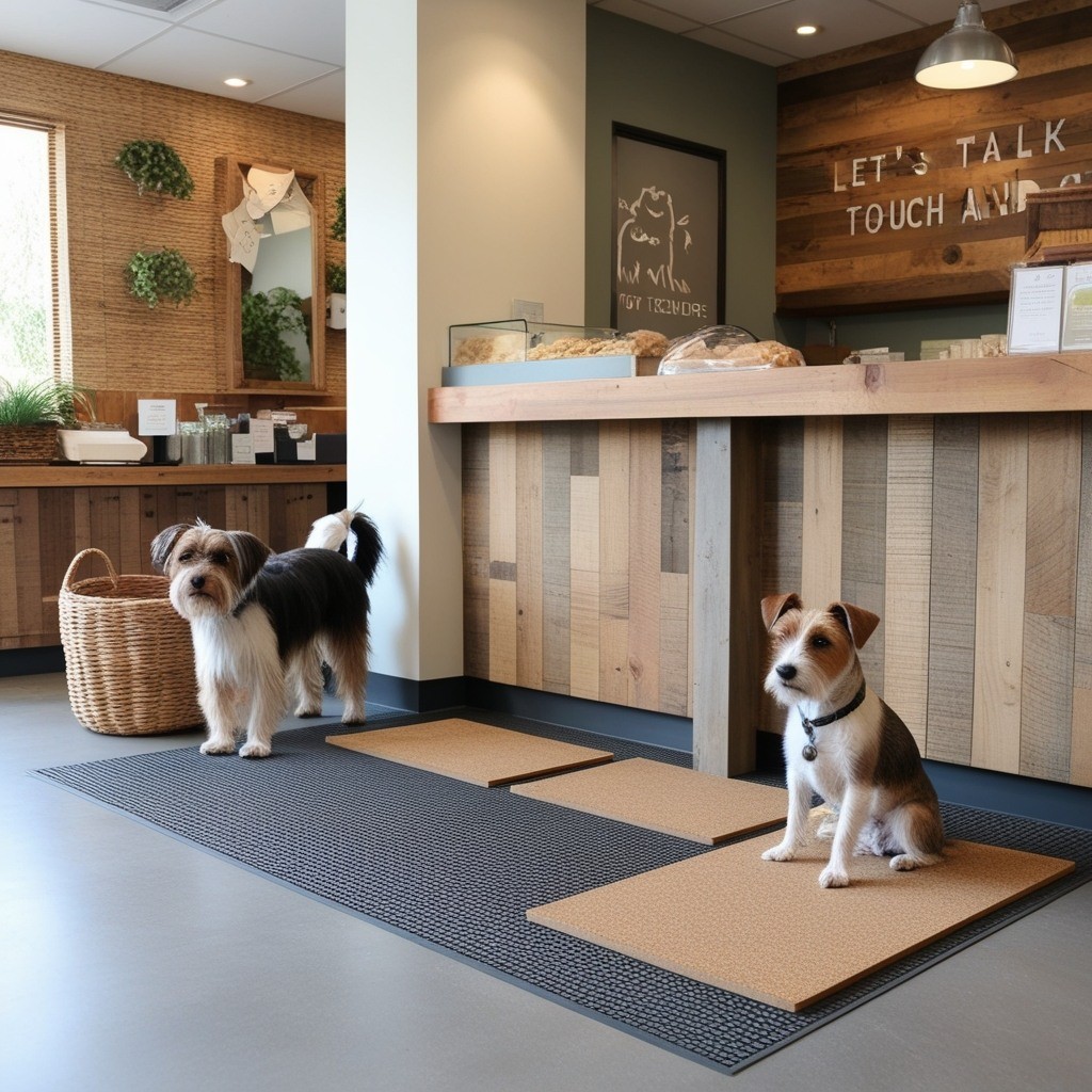Pet Shop with reclaimed wood furniture and LED lighting
