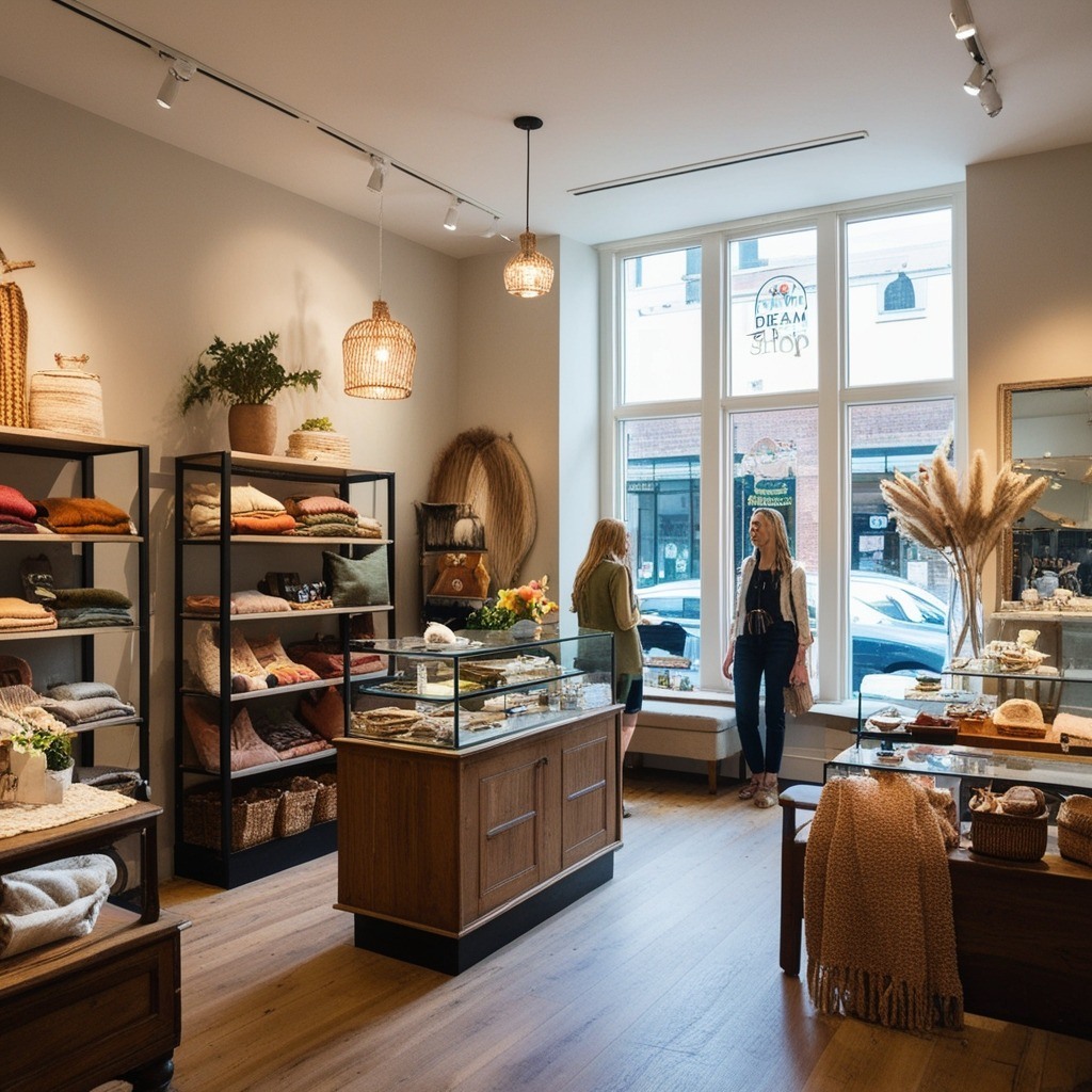Pet Shop with bench seating and layered decor